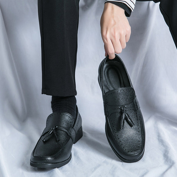 Mocasines de Cuero con Borla para Hombre - Zapatos Casuales Ejecutivos
