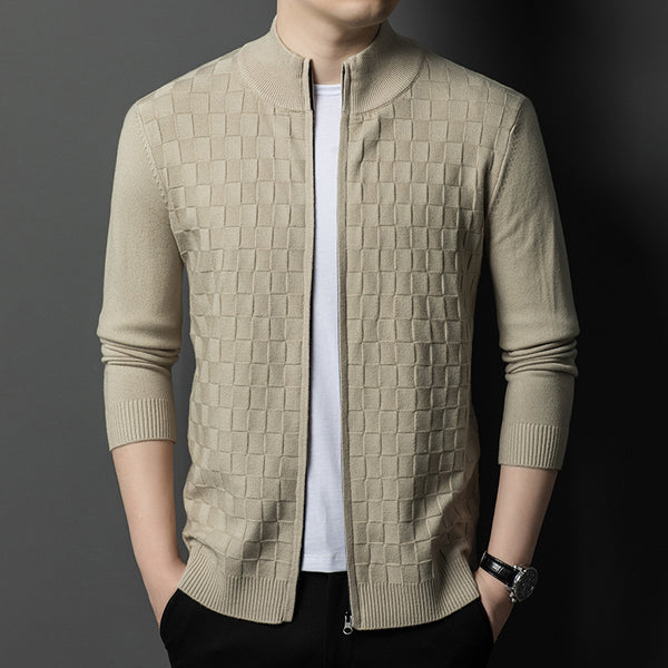 Suéter Casual Slim Fit para Hombre con Cuello Alto y Cierre