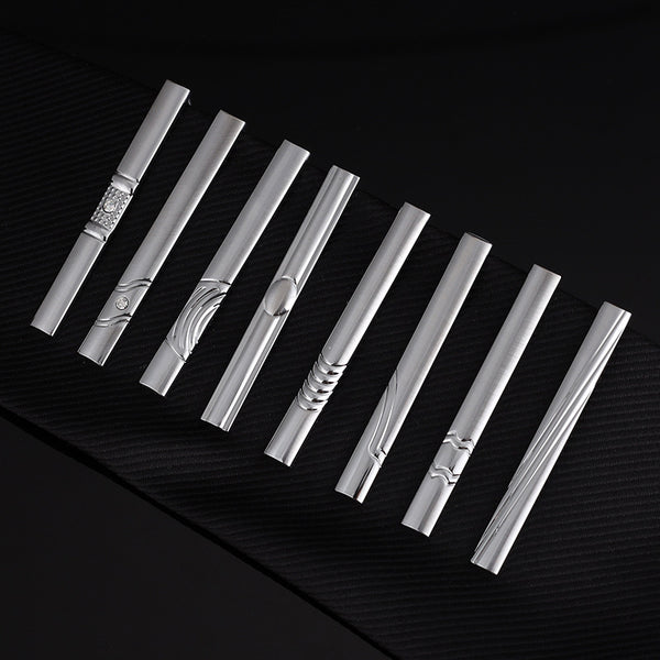 Clip para Corbata Plateado Minimalista - Elegancia Formal para Hombre