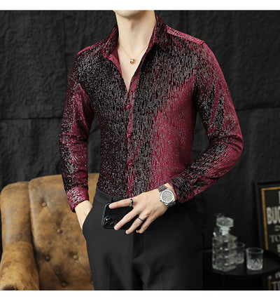 Camisa Slim Fit Brillante para Hombre - Estilo Personalidad - Image 8