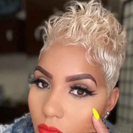 Peluca Corta Estilo Europeo Americana - Cabello Creativo