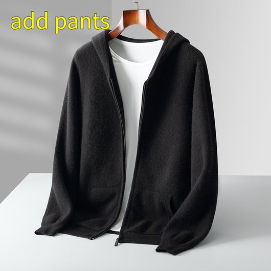 Cardigan de Lana con Cierre y Capucha para Hombre - Image 8