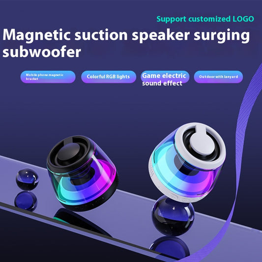 Altavoz Bluetooth Magnético Mini con Luz Ambiental Portátil