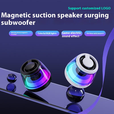 Altavoz Bluetooth Magnético Mini con Luz Ambiental Portátil