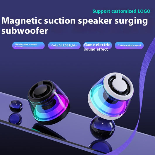 Altavoz Bluetooth Magnético Mini con Luz Ambiental Portátil