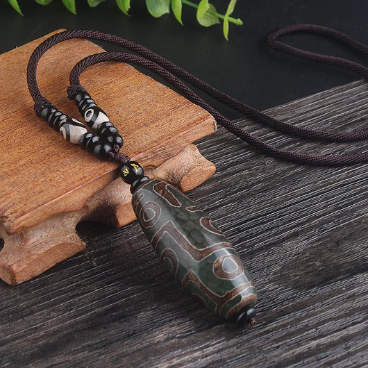 Collar Pulsera Dzi de Nueve Ojos en Ágata - Cadena Étnica Unisex - Image 9