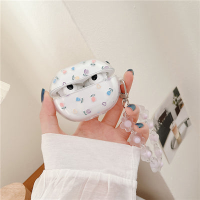 Auriculares Inalámbricos Bluetooth Mariposa Floral con Estuche de Silicona Transparente - Image 2