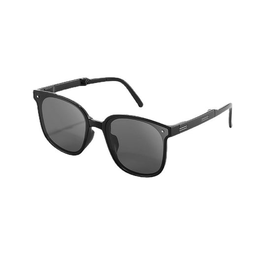Cream and grey round zippered glasses case with a cream strap, shown from front and back views. - Image 2