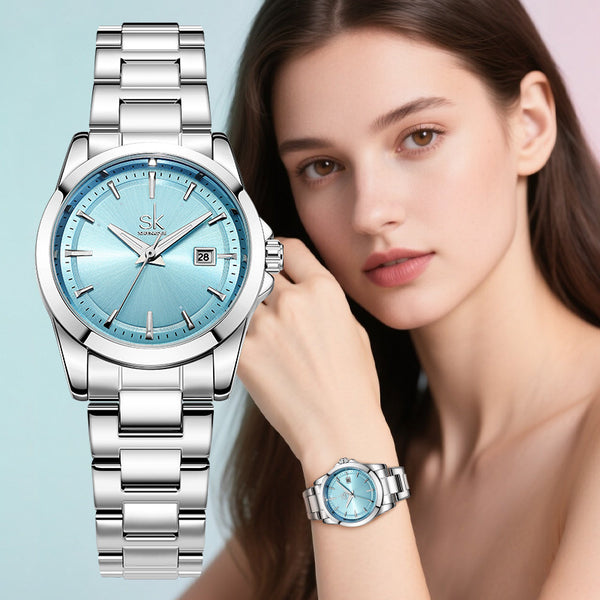 Reloj Elegante para Mujer Acero Inoxidable Resistente al Agua