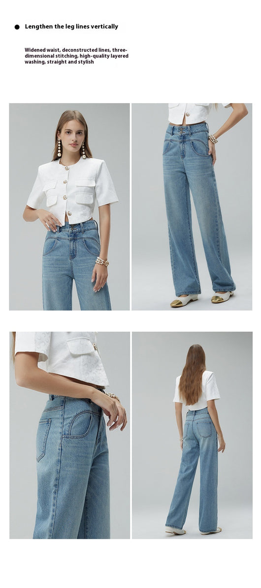 Pantalones Anchos Cintura Alta Estilo Retro con Detalles Rotos para Mujer - Image 33