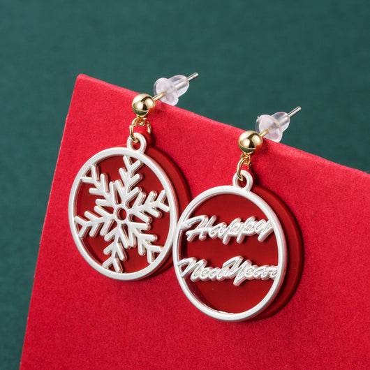 Aretes Asimétricos Copo de Nieve Navideños Serie Nueva - Image 5