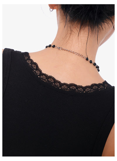Camisola Negra de Encaje con Cuello U - Top Slim Ajustado para Mujer - Image 19