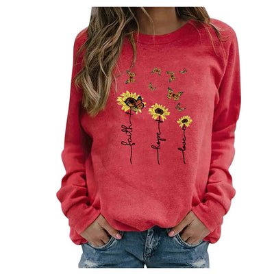 Suéter Estampado Cuello Redondo Manga Larga para Mujer - Image 2