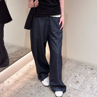 Pantalones Vaqueros Anchos con Cintura Elástica y Cordón Ajustable - Image 3