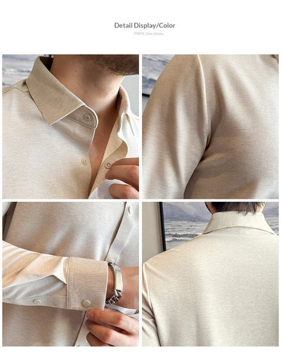 Camisa Stretch Sin Costuras para Hombre con Botones Reforzados - Image 12