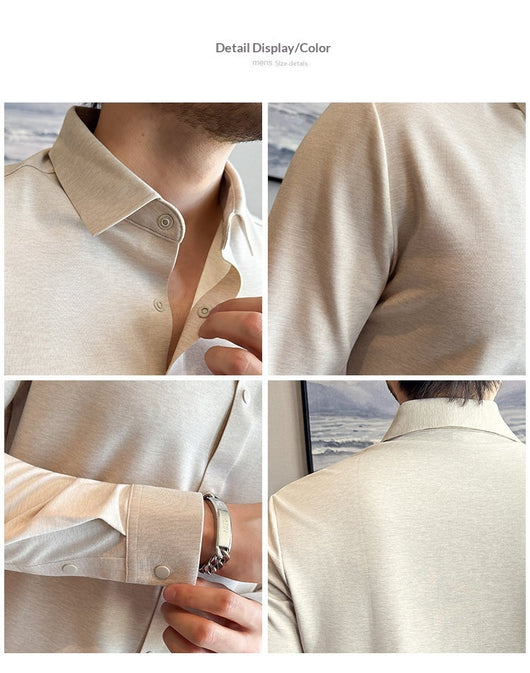 Camisa Stretch Sin Costuras para Hombre con Botones Reforzados - Image 12