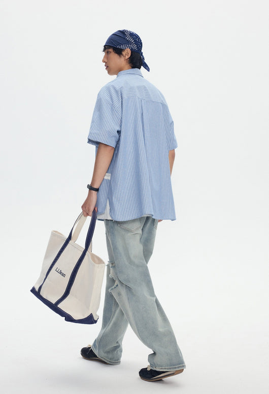 Overol Rayado con Manga Corta Unisex - Image 18