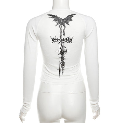 Blusa Ajustada de Manga Larga con Estampado Atrevido para Mujer - Image 14