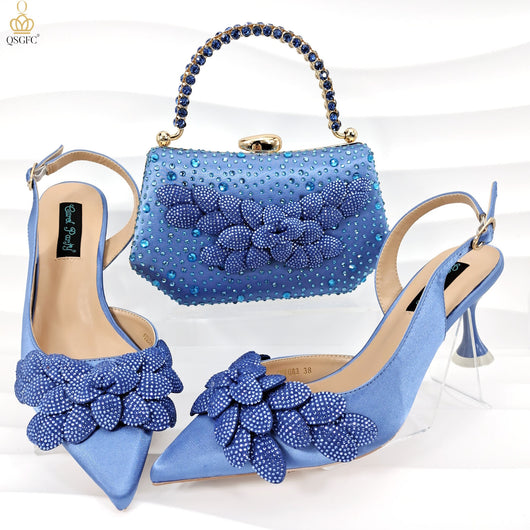 Juego de Zapatos y Bolso para Fiesta Mujer - Tacón Decorativo Hoja Artesanal - Image 18
