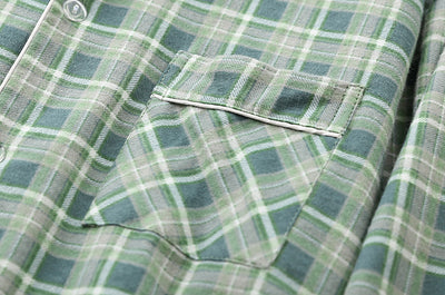 Pijama de Franela Cuadriculada con Pantalón Largo - Image 4