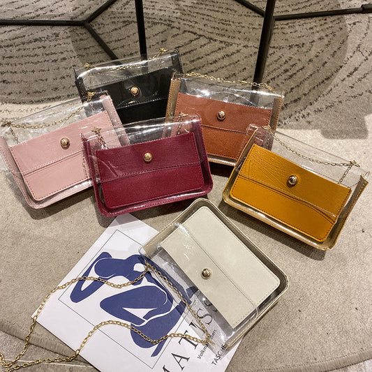 Bolsa Bandolera de Gelatina Translúcida Colores Lisos Multiuso