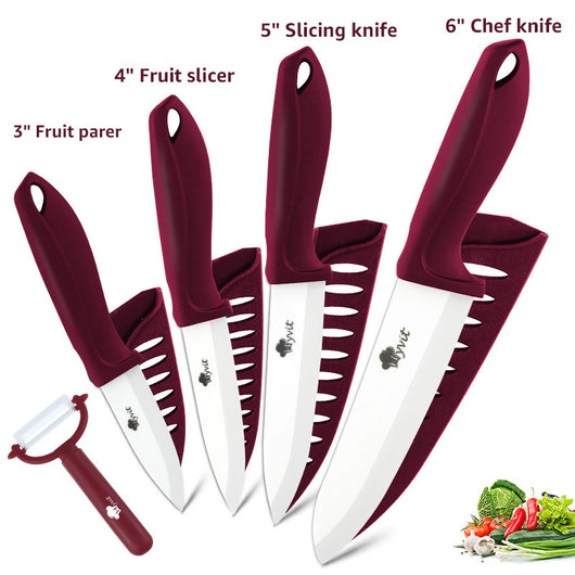 Set de 5 Cuchillos de Cerámica Zirconia con Hojas Blancas - Image 11