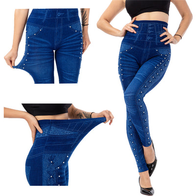 Pantalones Capri Ajustados de Cintura Alta con Detalles Brillantes - Image 14