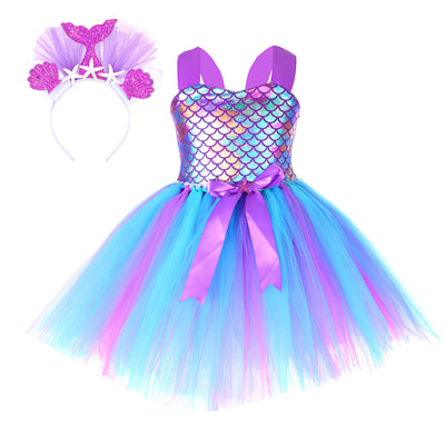 Vestido de Cosplay con Escamas de Pez Iridiscente para Niñas - Image 4