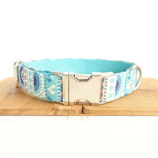 Collar Artesanal para Perro con Flor Azul - Image 10