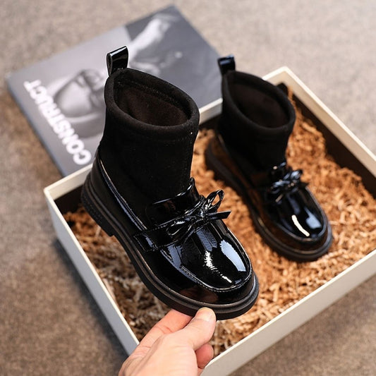 Botas de Algodón para Niñas con Detalles de Cuero Sintético y Terciopelo - Image 2