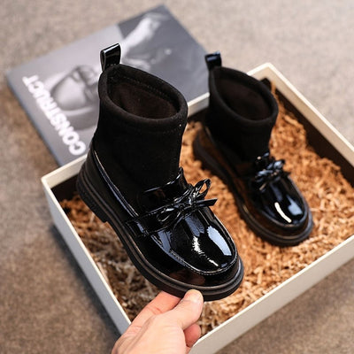 Botas de Algodón para Niñas con Detalles de Cuero Sintético y Terciopelo - Image 2