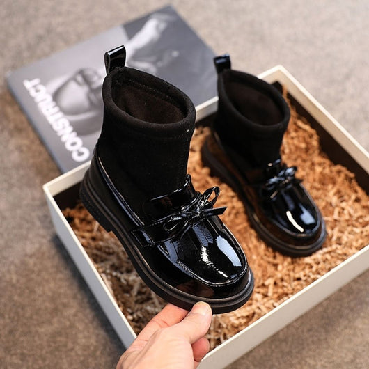 Botas de Algodón para Niñas con Detalles de Cuero Sintético y Terciopelo - Image 2