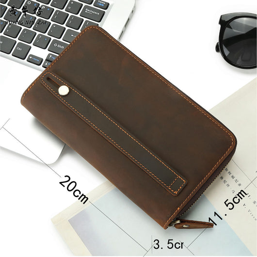 Bolsa de Cuero Genuino para Hombre Estilo Retro Clásico con Gran Capacidad - Image 5