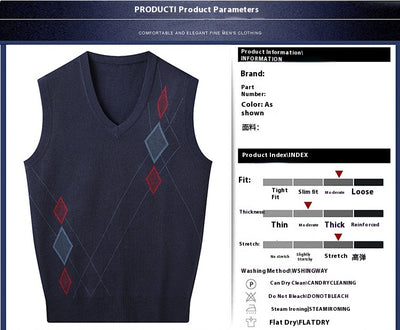 Chaleco Suelto Cuello V para Hombre Maduro - Comodidad Primavera y Otoño - Image 11