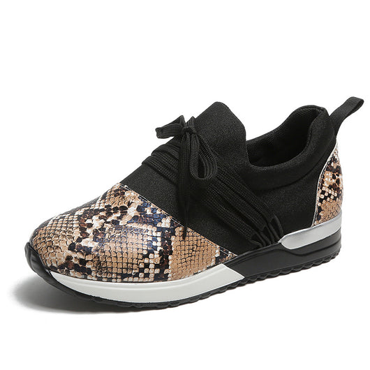 Tenis Casuales para Mujer con Estampado de Serpiente y Cordones - Image 15