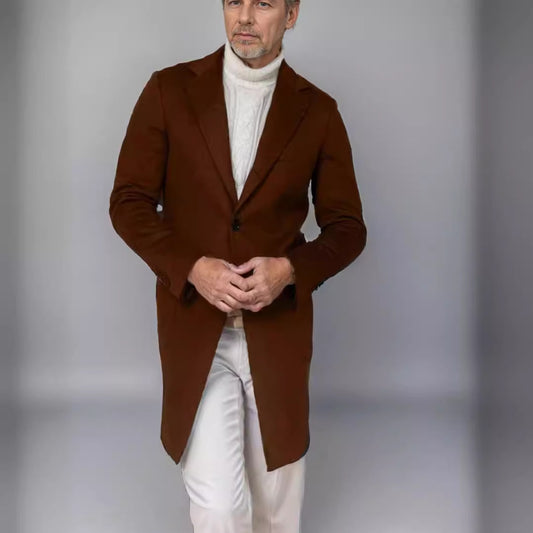 Abrigo de Lana Estilo Británico Largo para Hombre - Image 2