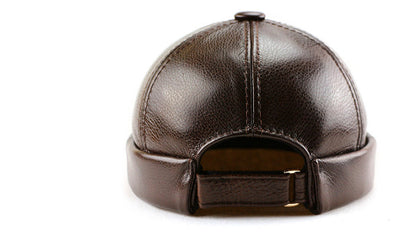Gorro de Cuero Térmico para Hombre - Diseño Clásico sin Visera - Image 9