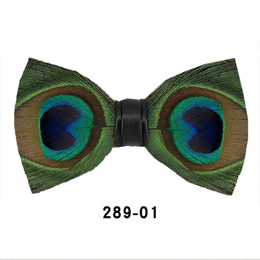Corbatín de Moño Pavo Real con Ojos Grandes - Azul Plumas - Image 6