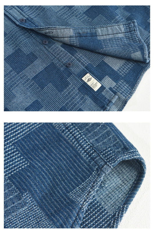 Camisa Vaquera Holgada de Malla para Hombre - Image 18