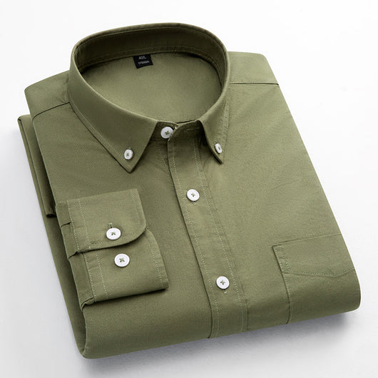 Camisa Oxford de Algodón Puro Transpirable para Hombre - Image 16