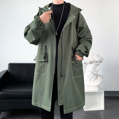 Abrigo Tipo Gabardina Masculino Largo - Primavera y Otoño - Image 3