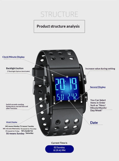 Reloj Digital Luminoso y Resistente al Agua - Image 21