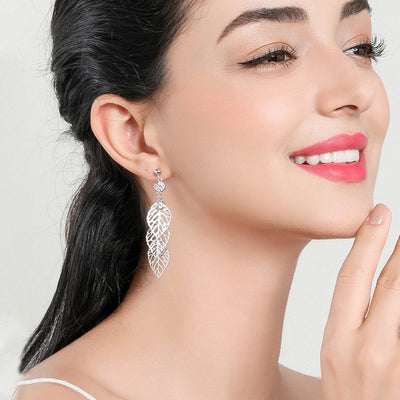Aretes de Plata 925 con Hoja Larga Elegante - Image 12