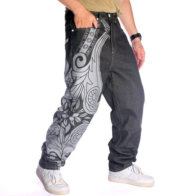 Jeans Hip Hop con Bordados Creativos para Hombre - Image 4
