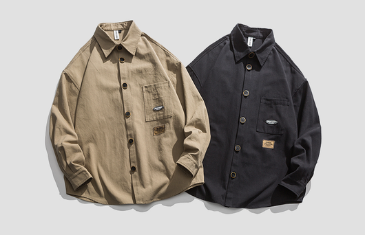 Camisa de Trabajo Retro Oversize - Manga Larga Versátil - Image 10