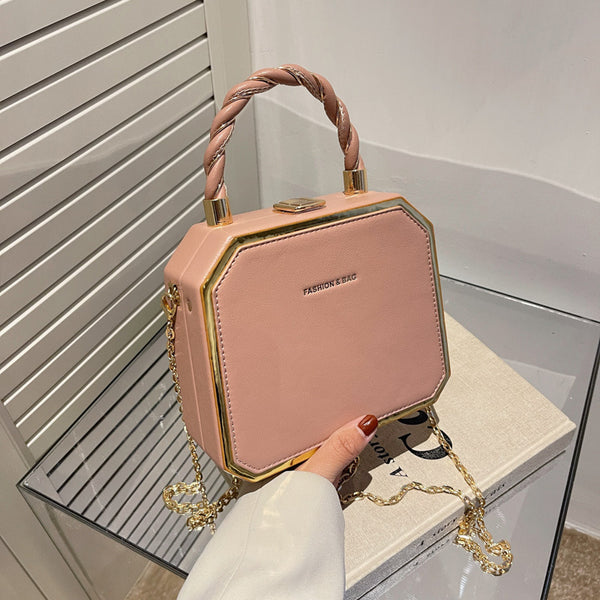 Bolso de Diseño Exclusivo con Asa al Hombro - Cartera Cuadrada de Moda
