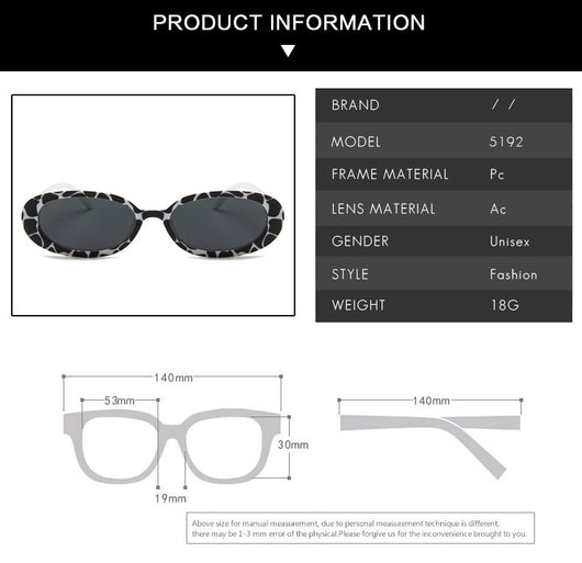Gafas de Sol Ovaladas Trend Cow Print - Marco Pequeño Estilo Instagram - Image 42