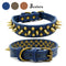 Spiked and Riveted Leather Dog Collar for Large Dogs - Pit Bull S-XL