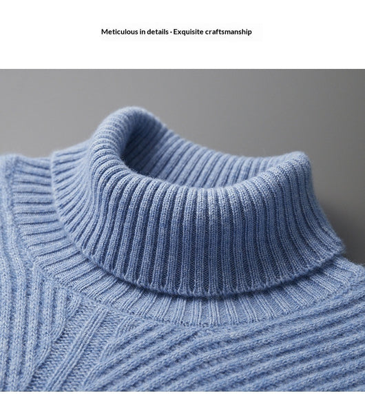 Suéter Térmico de Cachemira Talla Grande con Cuello Vuelto Reforzado - Image 24