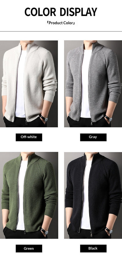 Cardigan Casual Cuello Alto Versátil para Hombre - Image 11